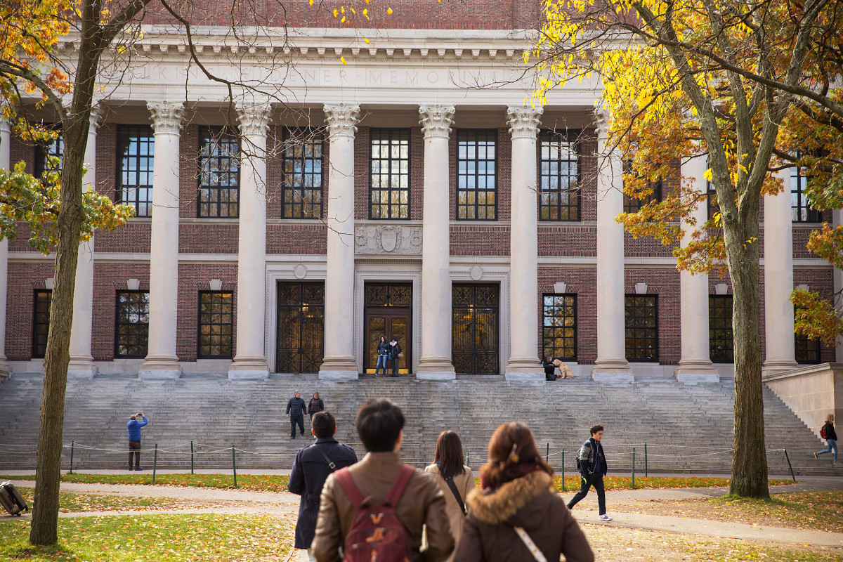 Autumn features of the Widener Library. Kris Snibbe/Harvard Staff Photographer.